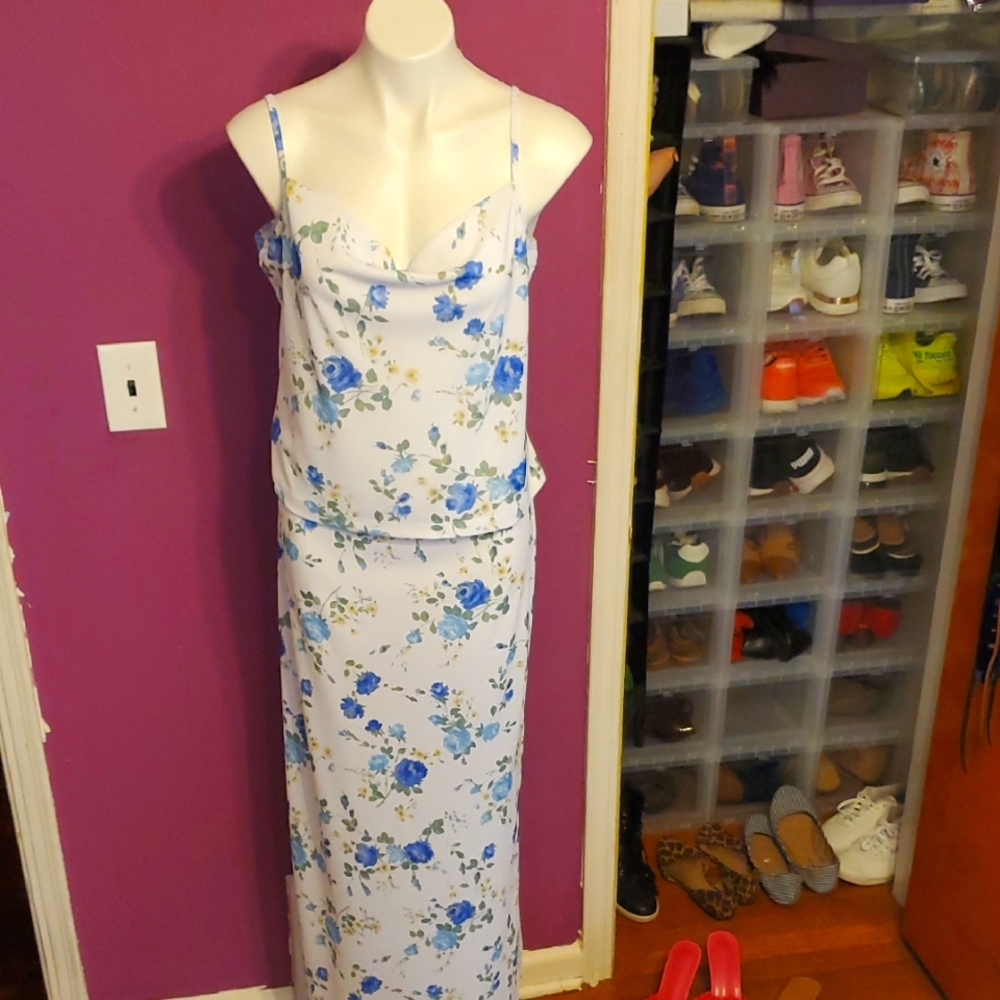 Floral Spaghetti Strap Skirt Set